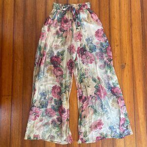 Zimmerman Floral Silk Pants, 0